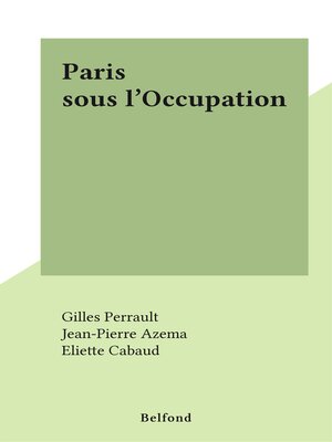 cover image of Paris sous l'Occupation